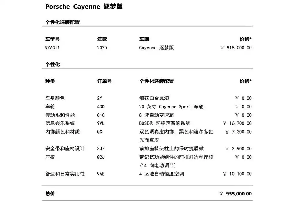 Porsche Cayenne 2025 Cayenne 3.0T