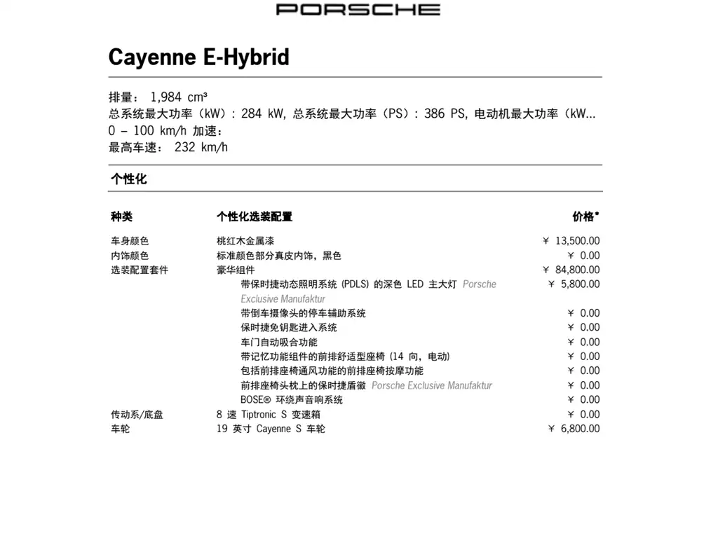 PORSCHE CAYENNE NEW ENERGY