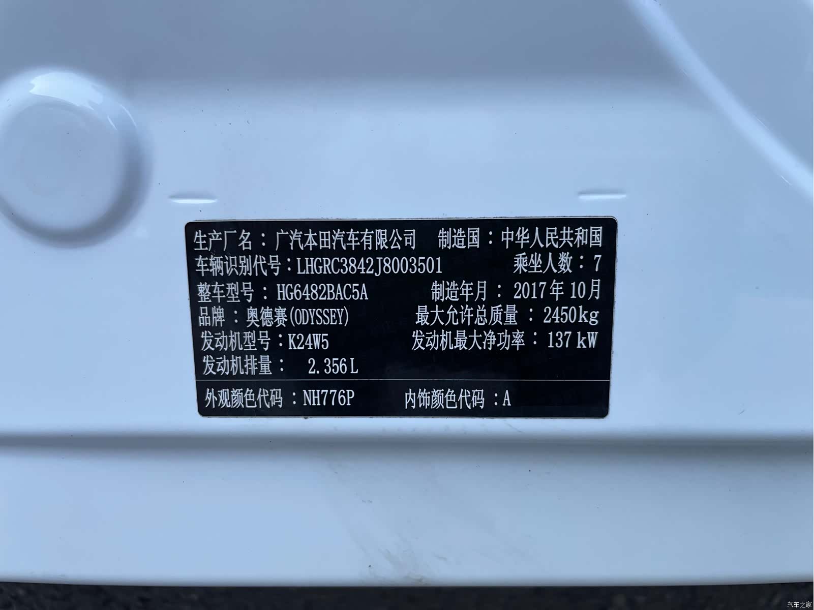 Honda Odyssey, 2017 18
